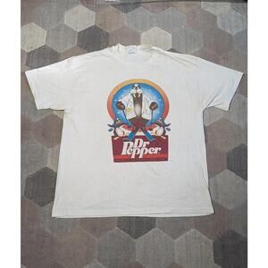 VTG 1993 Rare White XL Dr Pepper Walrus Graphic Print Shirt